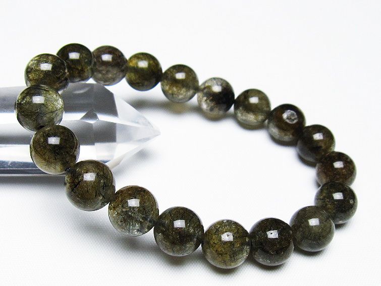 ブラックルチルクォーツ ブレスレット 11mm [t257-7773]