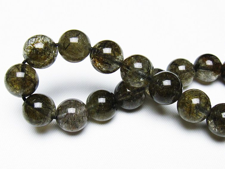 ブラックルチルクォーツ ブレスレット 11mm [T257-7773] 2枚目