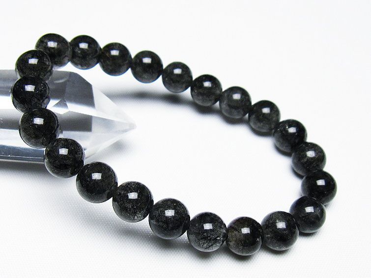 ブラックルチルクォーツ ブレスレット 9mm [t257-7783] 1枚目