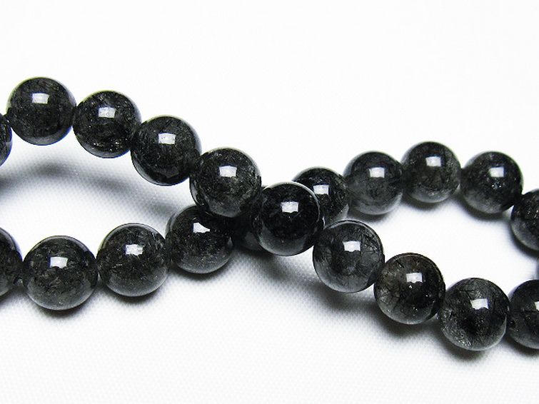 ブラックルチルクォーツ ブレスレット 9mm [t257-7783] 2枚目