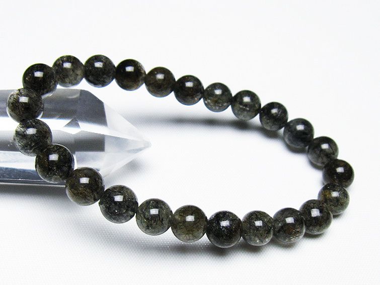 ブラックルチルクォーツ ブレスレット 7mm [t257-7787] 1枚目