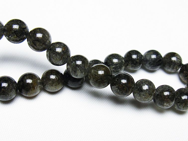 ブラックルチルクォーツ ブレスレット 7mm [t257-7787] 2枚目