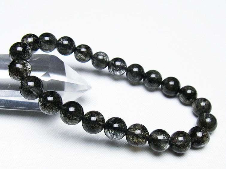 ブラックルチルクォーツ ブレスレット 8mm [t257-7793] 1枚目
