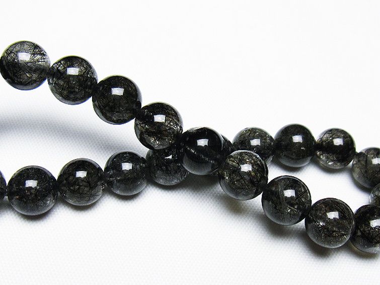 ブラックルチルクォーツ ブレスレット 8mm [t257-7793] 2枚目