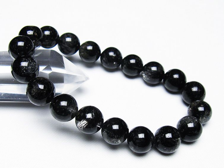 ブラックルチルクォーツ ブレスレット 11mm [t257-7839] 1枚目