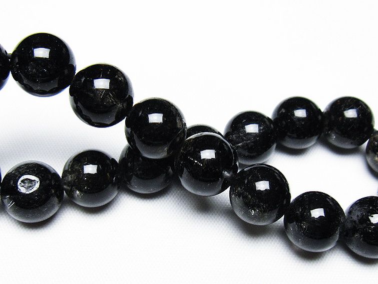 ブラックルチルクォーツ ブレスレット 11mm [t257-7839] 2枚目