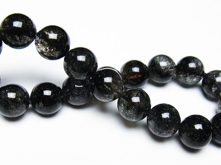 ブラックルチルクォーツ ブレスレット 11mm [T257-7843] 2枚目