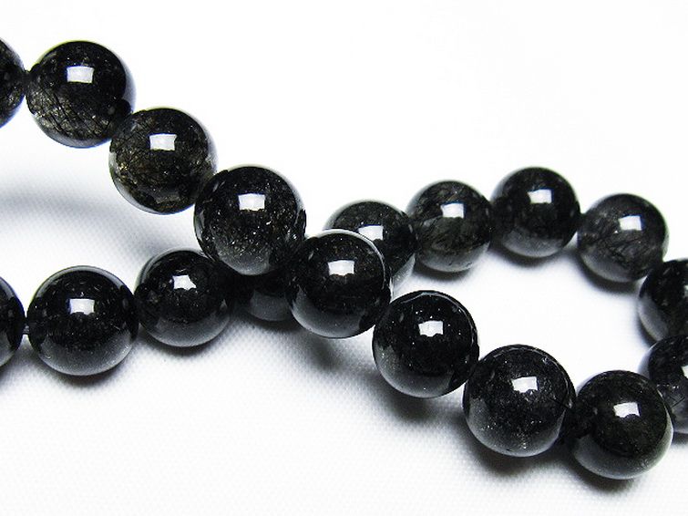 ブラックルチルクォーツ ブレスレット 10mm [t257-7850] 2枚目