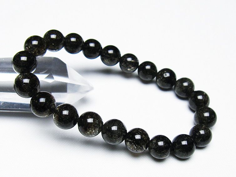 ブラックルチルクォーツ ブレスレット 9mm [T257-7851] 1枚目
