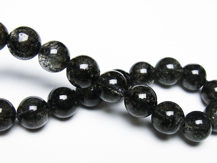 ブラックルチルクォーツ ブレスレット 9mm [t257-7855]