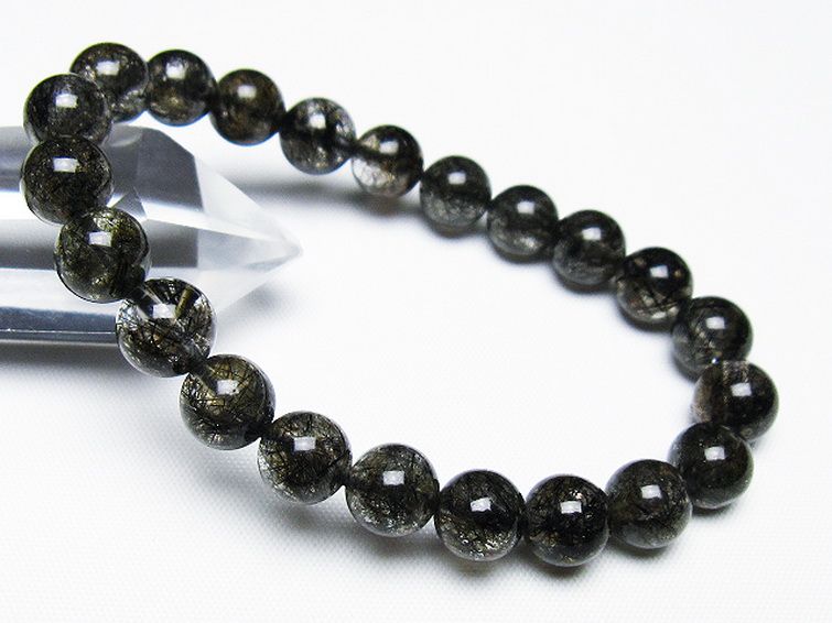 ブラックルチルクォーツ ブレスレット 8mm [T257-7859] 1枚目