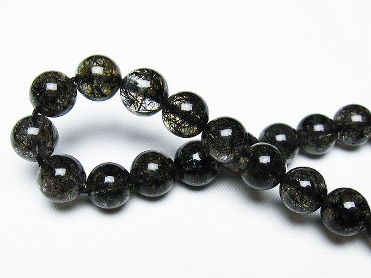 ブラックルチルクォーツ ブレスレット 8mm [T257-7859] 2枚目