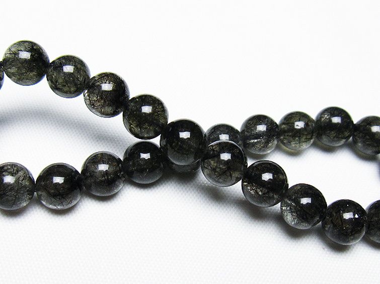 ブラックルチルクォーツ ブレスレット 7mm [T257-7870] 2枚目