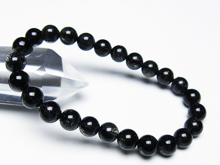 ブラックルチルクォーツ ブレスレット 7mm [t257-7873] 1枚目