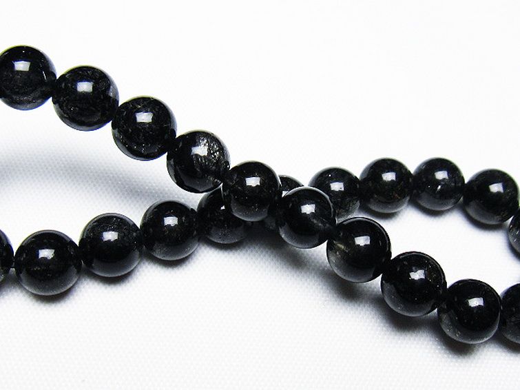 ブラックルチルクォーツ ブレスレット 7mm [t257-7873] 2枚目