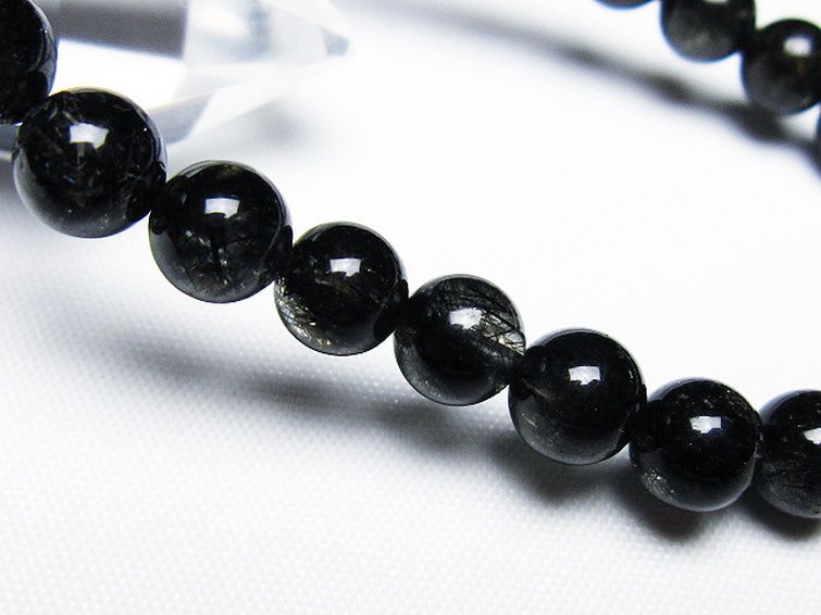 ブラックルチルクォーツ ブレスレット 7mm [t257-7873] 3枚目