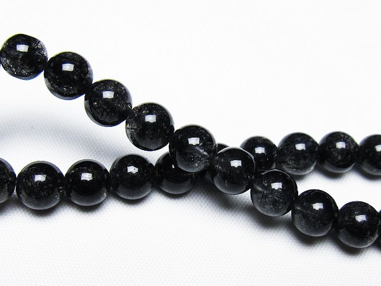 ブラックルチルクォーツ ブレスレット 7mm [t257-7875] 2枚目