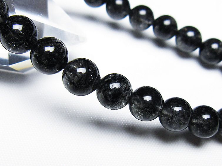 ブラックルチルクォーツ ブレスレット 7mm [t257-7875] 3枚目
