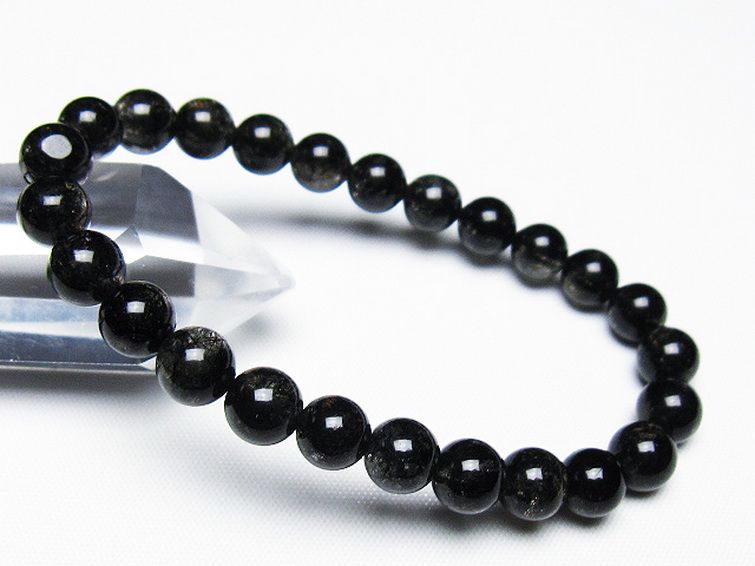 ブラックルチルクォーツ ブレスレット 7mm [t257-7876] 1枚目