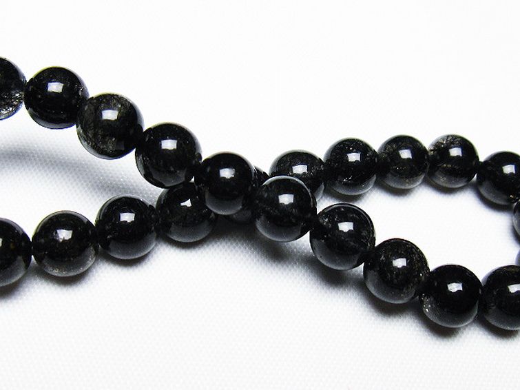 ブラックルチルクォーツ ブレスレット 7mm [t257-7876] 2枚目