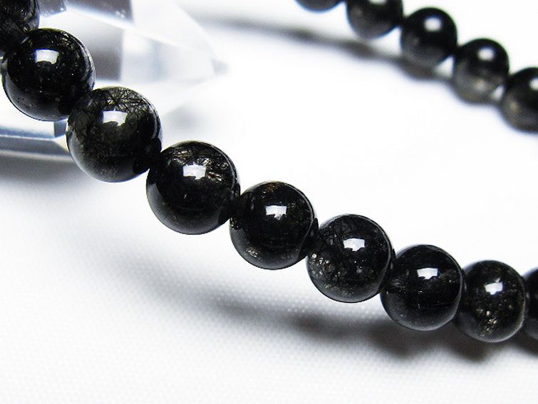 ブラックルチルクォーツ ブレスレット 7mm [t257-7876] 3枚目