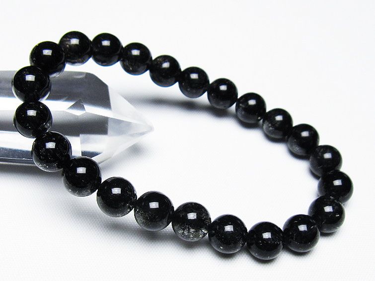 ブラックルチルクォーツ ブレスレット 8mm [t257-7880] 1枚目