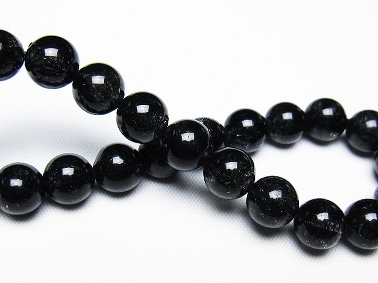 ブラックルチルクォーツ ブレスレット 8mm [t257-7880] 2枚目