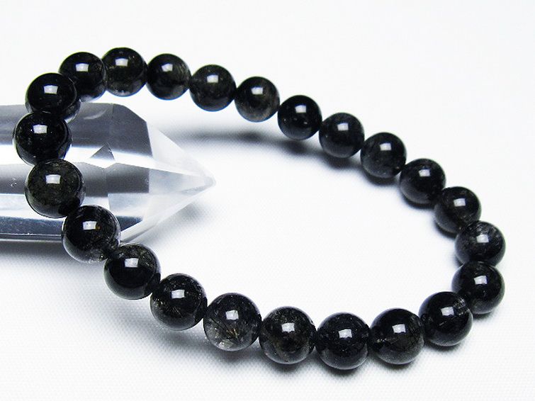ブラックルチルクォーツ ブレスレット 8mm [T257-7882] 1枚目