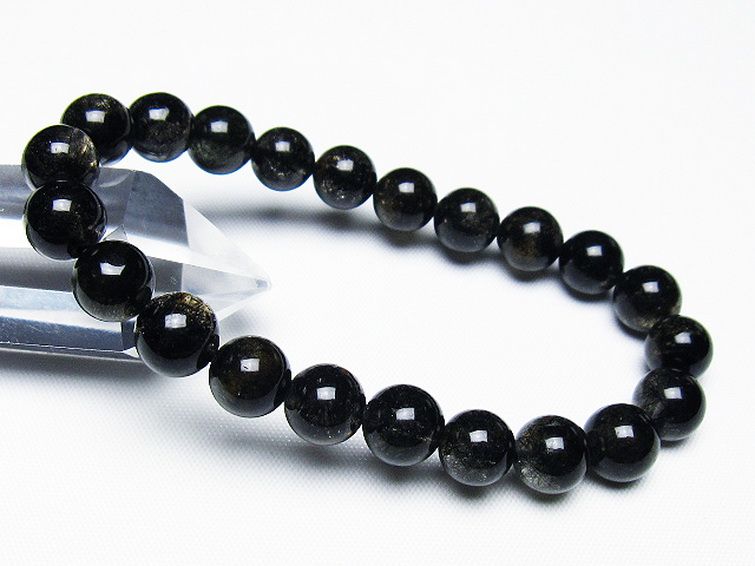 ブラックルチルクォーツ ブレスレット 9mm [t257-7883] 1枚目