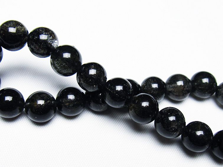 ブラックルチルクォーツ ブレスレット 9mm [t257-7883] 2枚目