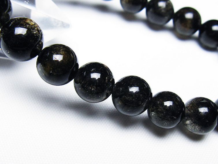 ブラックルチルクォーツ ブレスレット 9mm [t257-7883] 3枚目