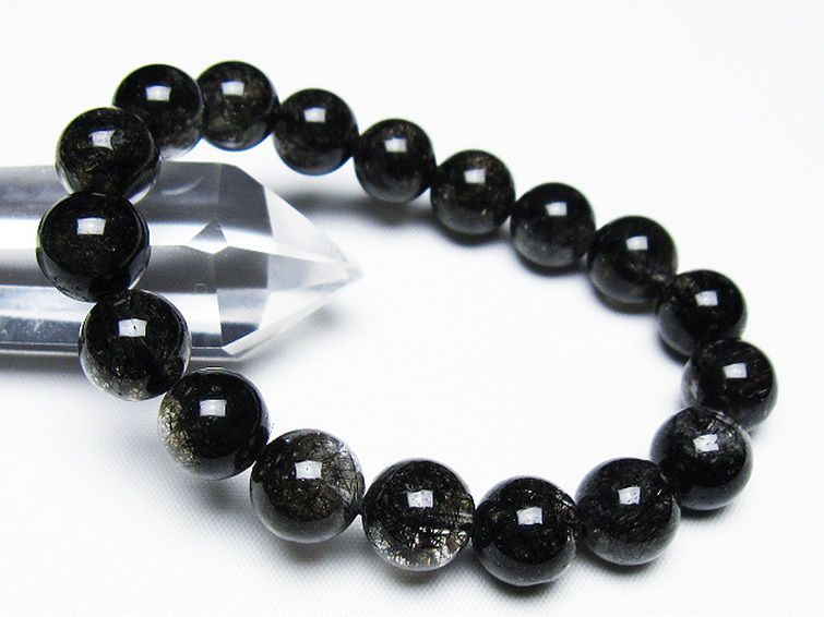 ブラックルチルクォーツ ブレスレット 11mm [t257-7896] 1枚目