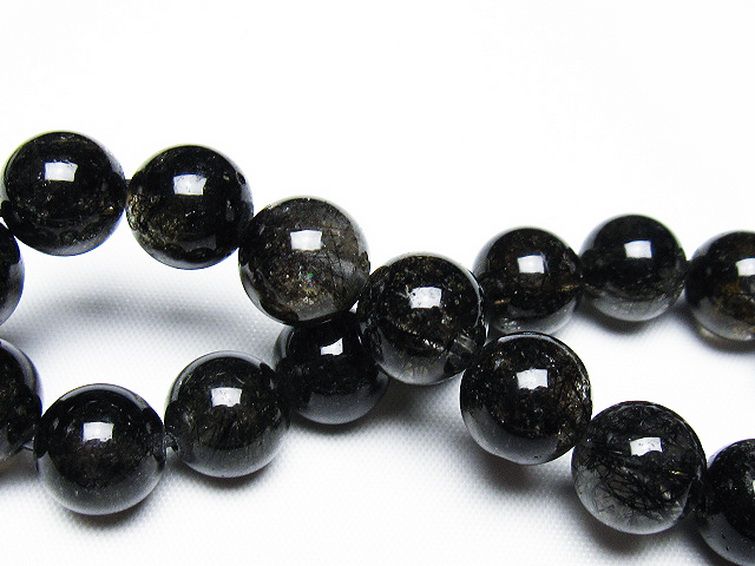 ブラックルチルクォーツ ブレスレット 11mm [t257-7896] 2枚目