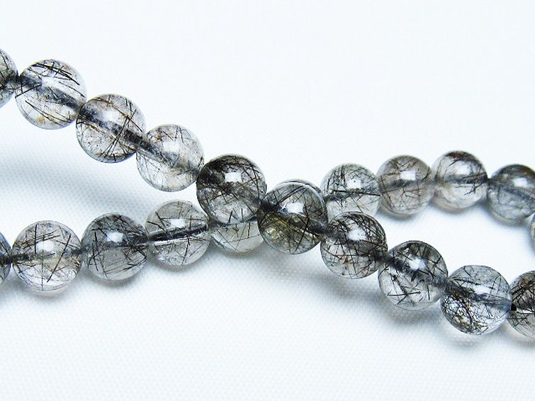 ブラックルチルクォーツ ブレスレット 8mm [t257-7907] 2枚目