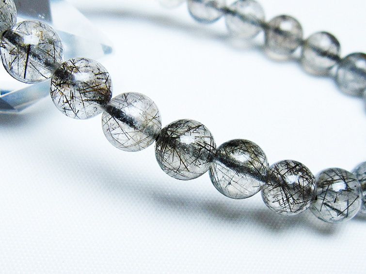 ブラックルチルクォーツ ブレスレット 8mm [t257-7907] 3枚目