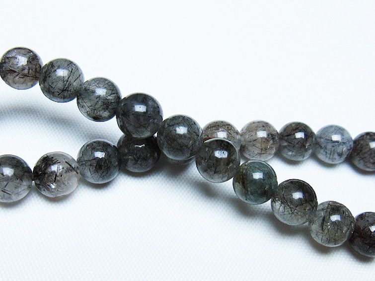 ブラックルチルクォーツ ブレスレット 7mm [t257-7924] 2枚目