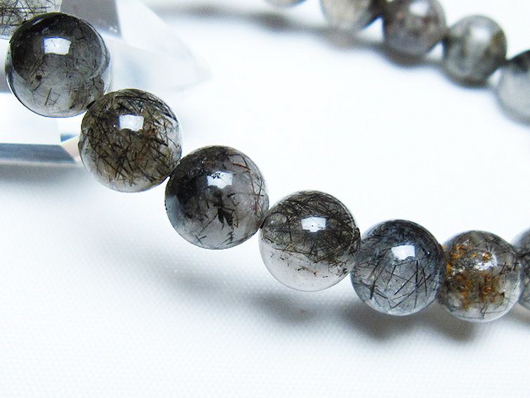 ブラックルチルクォーツ ブレスレット 9mm [t257-7930]