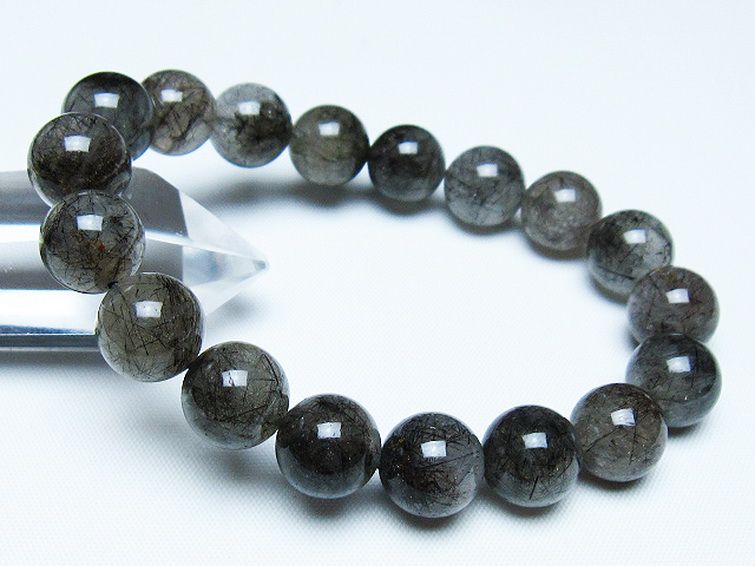 ブラックルチルクォーツ ブレスレット 12mm [t257-7944] 1枚目