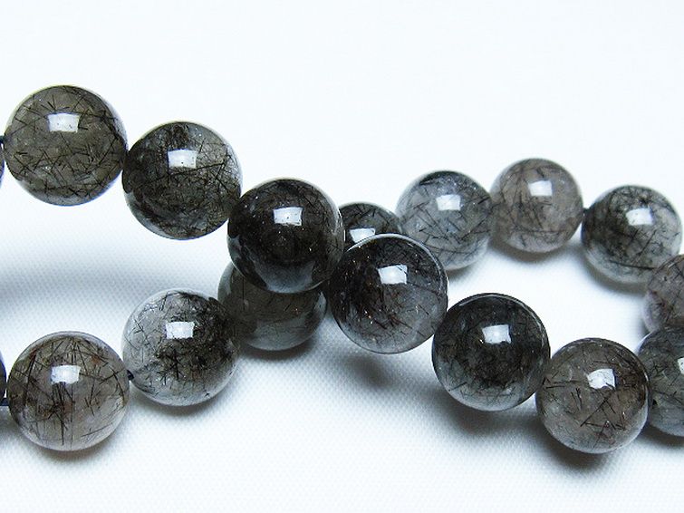 ブラックルチルクォーツ ブレスレット 12mm [t257-7944] 2枚目