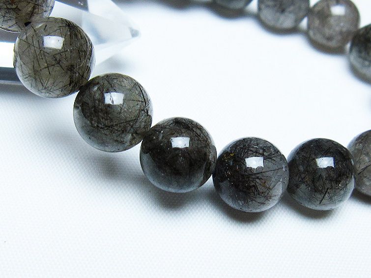 ブラックルチルクォーツ ブレスレット 12mm [t257-7944] 3枚目