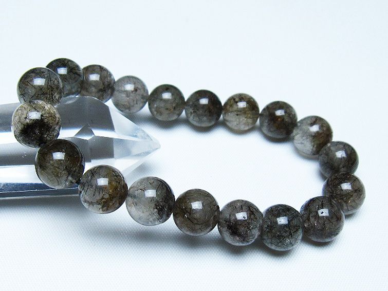 ブラックルチルクォーツ ブレスレット 10mm [t257-7953] 1枚目