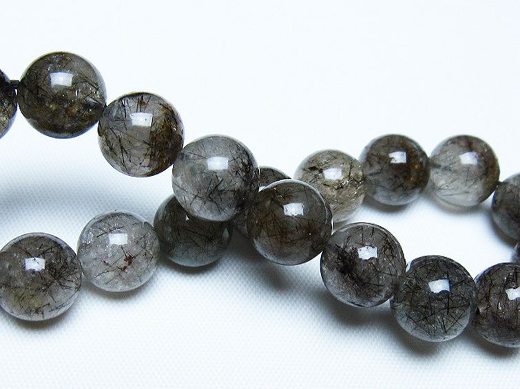 ブラックルチルクォーツ ブレスレット 10mm [t257-7953] 2枚目