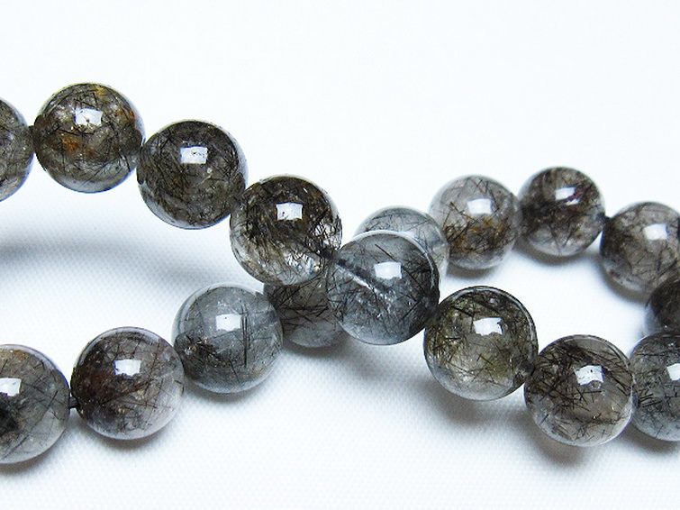 ブラックルチルクォーツ ブレスレット 10mm [t257-7968] 2枚目