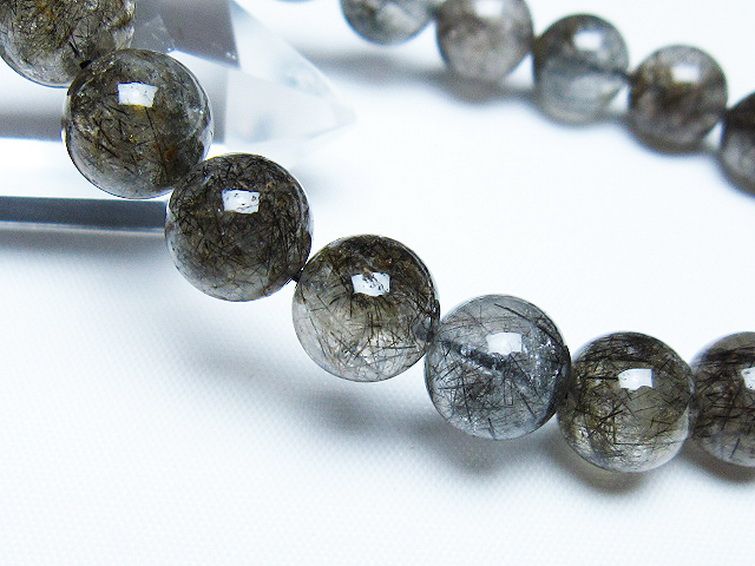 ブラックルチルクォーツ ブレスレット 10mm [t257-7968] 3枚目