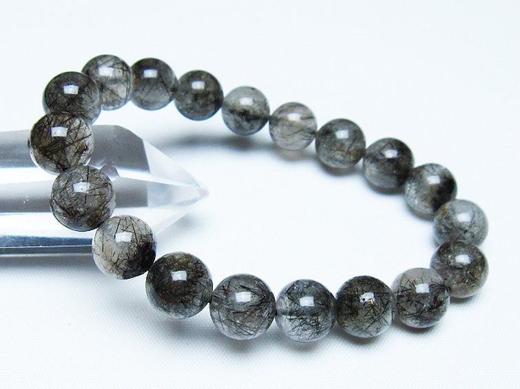 ブラックルチルクォーツ ブレスレット 10mm [t257-7971]
