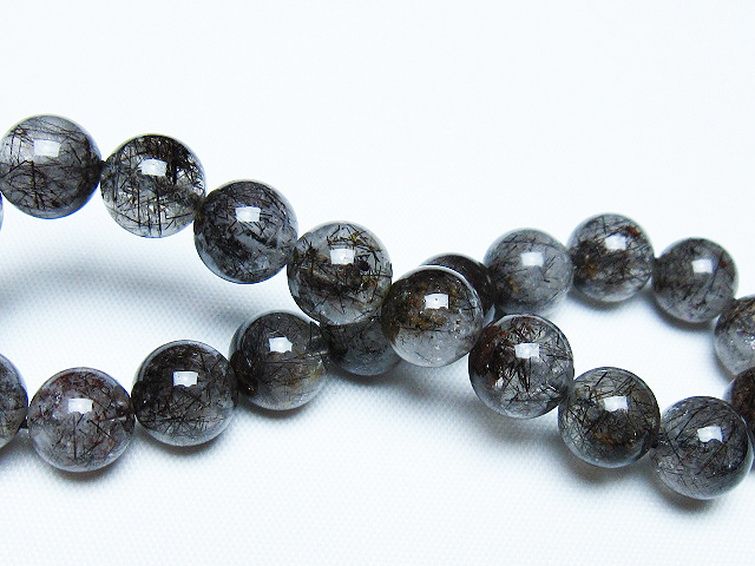 ブラックルチルクォーツ ブレスレット 9mm [t257-7981] 2枚目