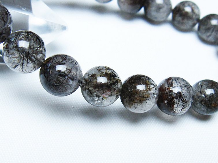 ブラックルチルクォーツ ブレスレット 9mm [t257-7981] 3枚目