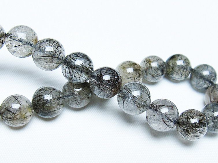 ブラックルチルクォーツ ブレスレット 9mm [t257-7989] 2枚目