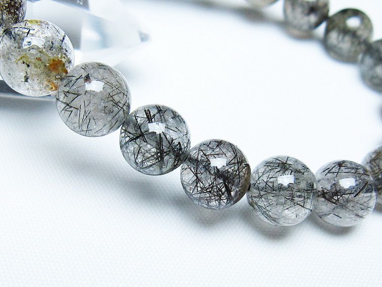 ブラックルチルクォーツ ブレスレット 9mm [t257-7989] 3枚目