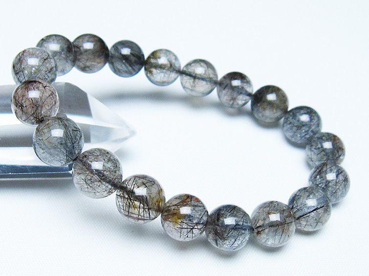 ブラックルチルクォーツ ブレスレット 10mm [t257-7994] 1枚目